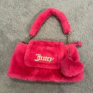 Juicy Couture Pink Fuzzy Shoulder Bag
